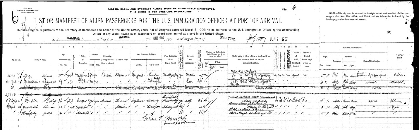 Lazarus Greenhause manifest